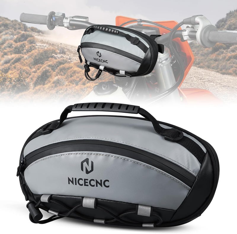 NICECNC Motorcycle Handlebar Bag Universal Waterproof PVC Front Fork Organizer Accessory Bag Motorcycle Tool Bag For Motorbike Cruiser Softail Dyna Sportsters Dirt Bike Bicycle Accessories - Image 1